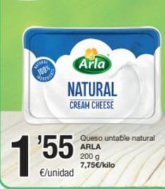 Oferta de Arla - Queso Untable Natural por 1,55€ en SPAR Fragadis