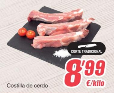 Oferta de Costilla De Cerdo por 8,99€ en SPAR Fragadis
