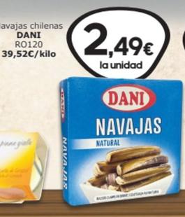 Oferta de Dani - Navajas Chilenas por 2,49€ en SPAR Fragadis