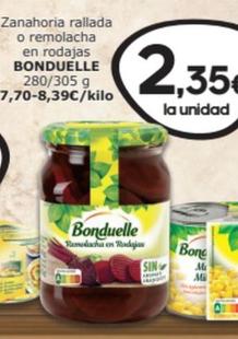 Oferta de Bonduelle - Zanahoria Rallada O Remolacha En Rodajas por 2,39€ en SPAR Fragadis
