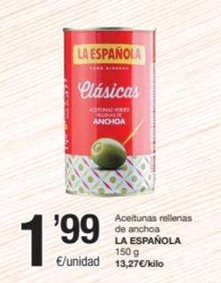 Oferta de La Española - Aceitunas Rellenas De Anchoa por 1,99€ en SPAR Fragadis