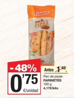Oferta de Farinetes - Pan De Pipas por 0,75€ en SPAR Fragadis