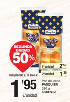 Oferta de Pasquier - Pan De Leche por 2,59€ en SPAR Fragadis