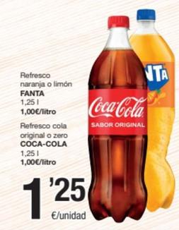 Oferta de Fanta , Coca-cola por 1,25€ en SPAR Fragadis
