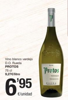 Oferta de Protos - Vino Blanco Verdejo D.O. Rueda por 6,95€ en SPAR Fragadis