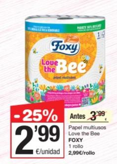 Oferta de Foxy - Papel Multiusos Love The Bee por 2,99€ en SPAR Fragadis