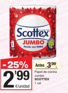 Oferta de Scottex  - Papel De Cocina Jumbo por 2,99€ en SPAR Fragadis