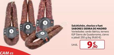 Oferta de Chorizo ibérico por 9,9€ en Alcampo