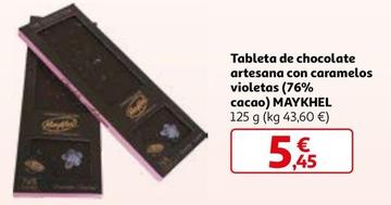 Oferta de Maykhel - Tableta De Chocolate Artesana Con Caramelos Violetas (76% Cacao) por 5,45€ en Alcampo