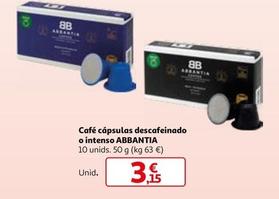 Oferta de ABBANTIA - Cafe Capsulas Descafeinado por 3,15€ en Alcampo