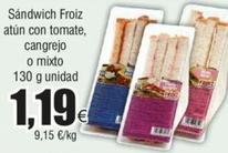 Oferta de Sandwiches por 1,19€ en Froiz
