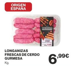 Oferta de Gurmesa - Longanizas Frescas De Cerdo por 6,99€ en Supercor Exprés
