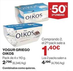 Oferta de Danone - Yogur Griego Oikos por 2,79€ en Supercor Exprés