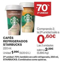 Oferta de Starbucks - Cafés Refrigerados por 1,99€ en Supercor Exprés
