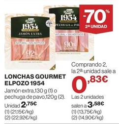Oferta de Elpozo - Lonchas Gourmet 1954 por 2,75€ en Supercor Exprés