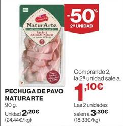 Oferta de Pechuga De Pavo Naturarte por 2,2€ en Supercor Exprés