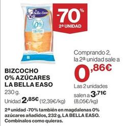 Oferta de La Bella Easo - Bizcocho 0% Azúcares por 2,85€ en Supercor Exprés