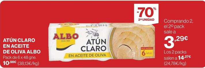 Oferta de Albo - Atún Claro En Aceite De Oliva por 10,99€ en Supercor Exprés