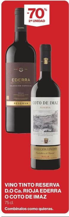 Oferta de Coto De Imaz - Vino Tinto Reserva D.o Ca. Rioja en Supercor Exprés