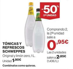 Oferta de Schweppes - Tónicas Y Refrescos por 1,9€ en Supercor Exprés