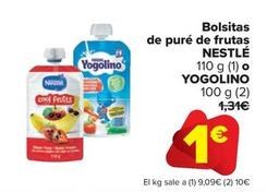 Oferta de Puré de frutas por 1€ en Carrefour Market