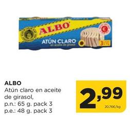 Oferta de Albo - Atún Claro En Aceite De Girasol por 2,99€ en Alimerka