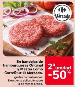 Oferta de Carrefour - En Bandejas De  Hamburguesas Original  Y Master Lomo El Mercado en Carrefour