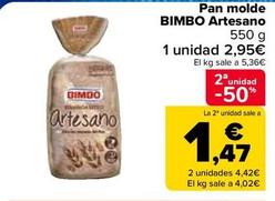 Oferta de Bimbo - Pan Molde Artesano por 2,95€ en Carrefour