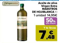 Oferta de Maestros De Hojiblanca - Aceite De Oliva Virgen Extra por 14,95€ en Carrefour