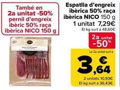 Oferta de Nico - Paleta De Cebo Ibérico 50% Raza Ibérica  por 7,29€ en Carrefour