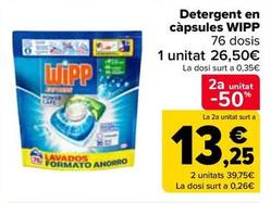 Oferta de Wipp - Detergente En Cápsulas  por 26,5€ en Carrefour