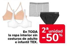 Oferta de Tex - En Toda La Ropa Interior Sin Costuras De Adulto E Infantil en Carrefour