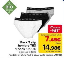 Oferta de Tex - Pack 3 Slip Hombre  por 9,99€ en Carrefour