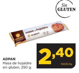 Oferta de Adpan - Masa De Hojaldre Sin Gluten por 2,4€ en Alimerka
