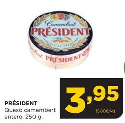 Oferta de Président - Queso Camembert Entero por 3,95€ en Alimerka