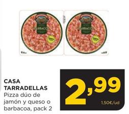 Oferta de Casa Tarradellas - Pizza Dúo De Jamón Y Queso O Barbacoa por 2,99€ en Alimerka