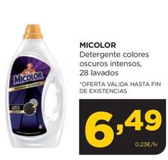 Oferta de Micolor - Detergente Colores Oscuros Intensos, 28 Lavados por 6,49€ en Alimerka