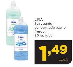 Oferta de Lina - Suavizante Concentrado Azul O Frescor, 80 Lavados por 1,49€ en Alimerka