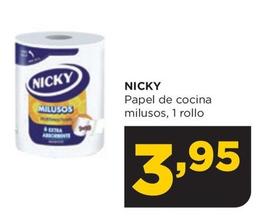 Oferta de Nicky - Papel De Cocina Milusos, 1 Rollo por 3,95€ en Alimerka