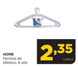 Oferta de Home - Perchas De Plástico, 6 Uds. por 2,35€ en Alimerka