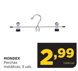 Oferta de Mondex - Perchas Metálicas, 3 Uds. por 2,99€ en Alimerka