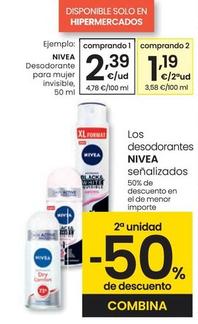 Oferta de Nivea - Desodorante Para Mujer Invisible por 2,39€ en Eroski