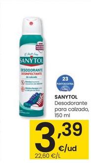 Oferta de Sanytol - Desodorante Para Calzado por 3,39€ en Eroski