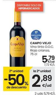 Oferta de Campo Viejo - Vino Tinto D.O.C. Rioja Crianza por 5,79€ en Eroski
