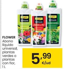 Oferta de Flower - Abono Liquido Universal, Plantas Verdes O Plantas Con Flor por 5,99€ en Eroski