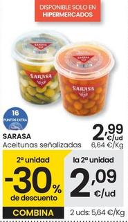 Oferta de Sarasa - Aceitunas por 2,99€ en Eroski