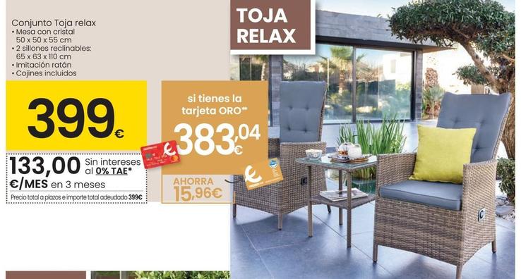 Oferta de Conjunto Toja Relax por 399€ en Eroski