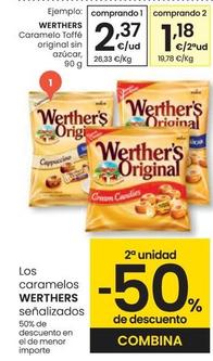 Oferta de Werther's - Caramelo Toffe Original Sin Azúcar por 2,37€ en Eroski