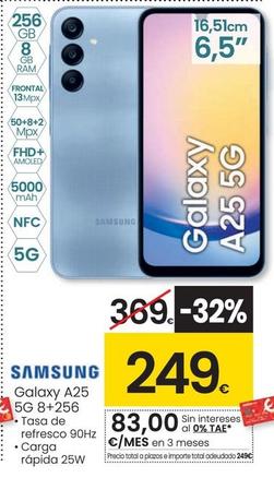 Oferta de Samsung - Galaxy A25 5G por 249€ en Eroski