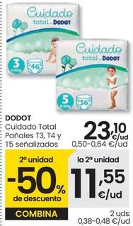 Oferta de Dodot - Cuidado Total Panales T3 T4 Y T5 Senalizados por 23,1€ en Eroski